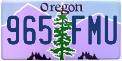 OR license plate 965FMU