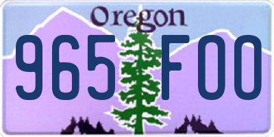 OR license plate 965FOO