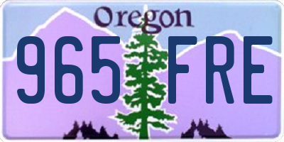 OR license plate 965FRE