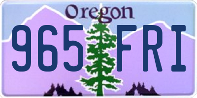 OR license plate 965FRI