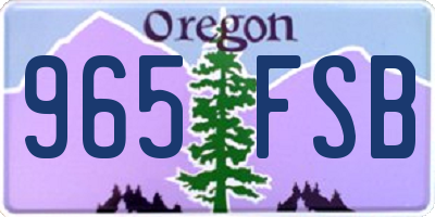 OR license plate 965FSB