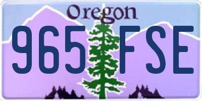 OR license plate 965FSE