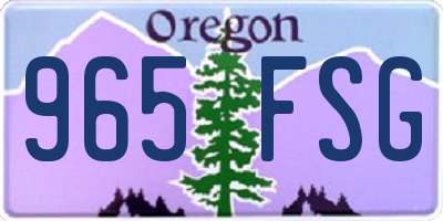 OR license plate 965FSG