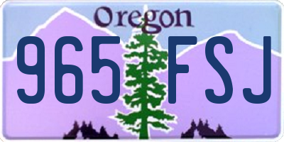 OR license plate 965FSJ