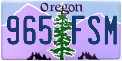 OR license plate 965FSM