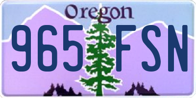OR license plate 965FSN