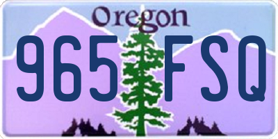 OR license plate 965FSQ