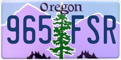 OR license plate 965FSR