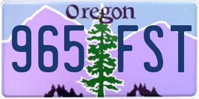 OR license plate 965FST