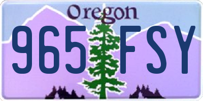 OR license plate 965FSY