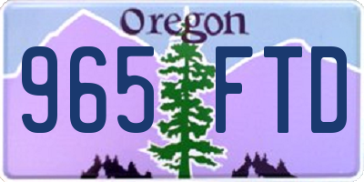 OR license plate 965FTD