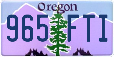 OR license plate 965FTI