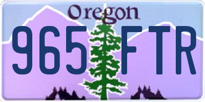 OR license plate 965FTR
