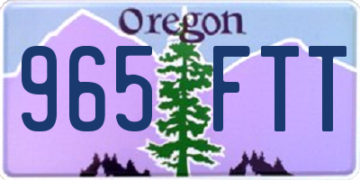 OR license plate 965FTT
