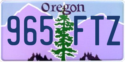 OR license plate 965FTZ