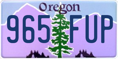 OR license plate 965FUP