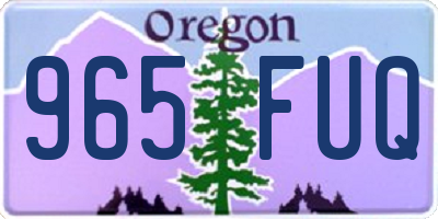 OR license plate 965FUQ