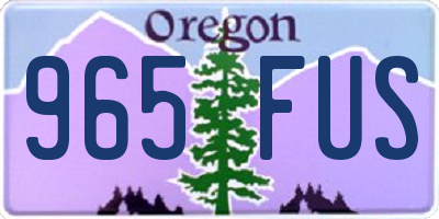 OR license plate 965FUS