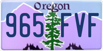 OR license plate 965FVF