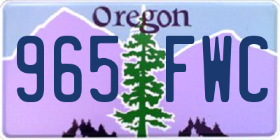 OR license plate 965FWC