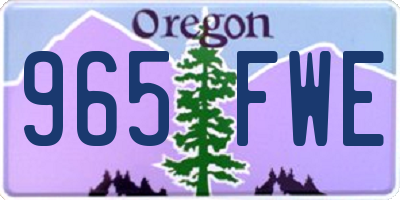 OR license plate 965FWE