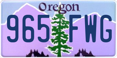 OR license plate 965FWG