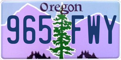 OR license plate 965FWY