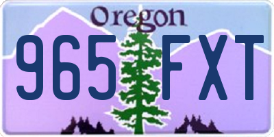 OR license plate 965FXT