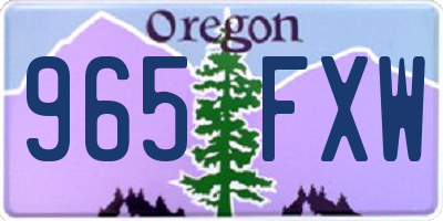 OR license plate 965FXW