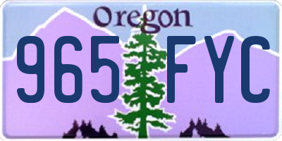 OR license plate 965FYC