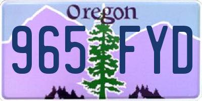 OR license plate 965FYD