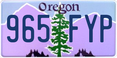 OR license plate 965FYP