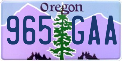 OR license plate 965GAA