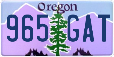 OR license plate 965GAT
