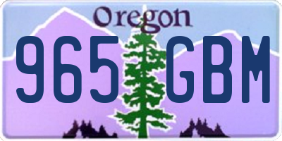 OR license plate 965GBM