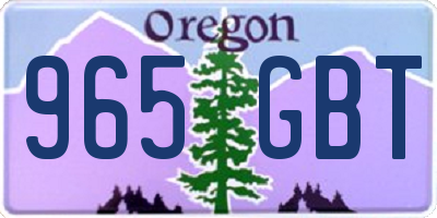 OR license plate 965GBT