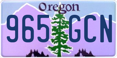OR license plate 965GCN