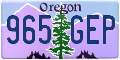 OR license plate 965GEP