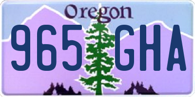 OR license plate 965GHA