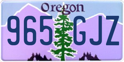 OR license plate 965GJZ