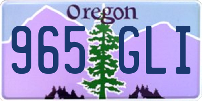 OR license plate 965GLI