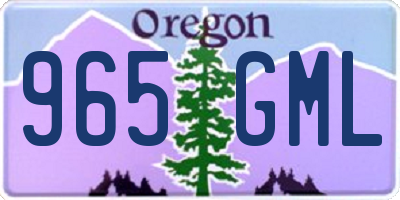 OR license plate 965GML