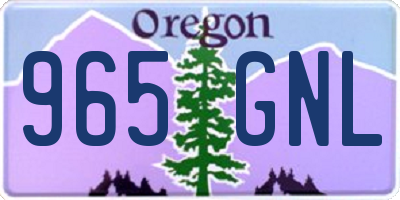 OR license plate 965GNL