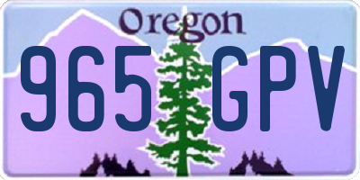 OR license plate 965GPV