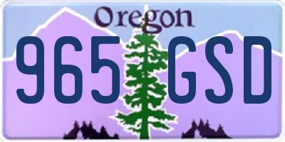OR license plate 965GSD