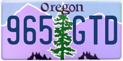OR license plate 965GTD