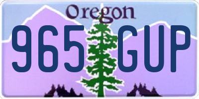OR license plate 965GUP