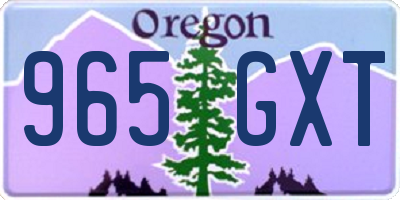 OR license plate 965GXT
