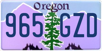 OR license plate 965GZD