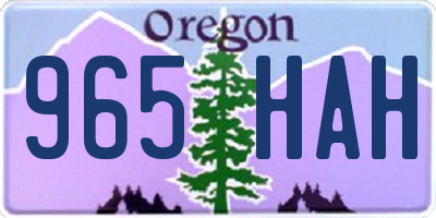 OR license plate 965HAH